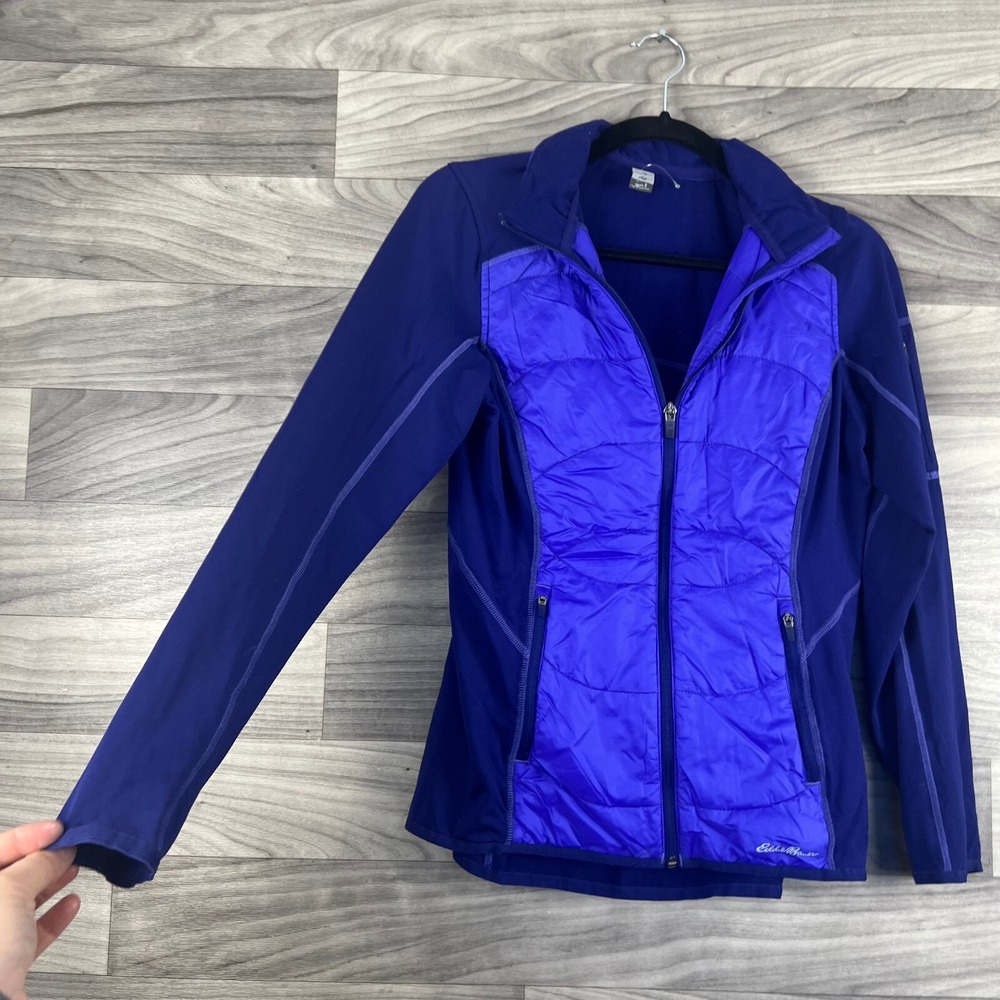 Eddie Bauer Jacket Womens S Purple Pockets Zip Outdoor Warm Fleece Puffer Cozy - Picture 4 of 12